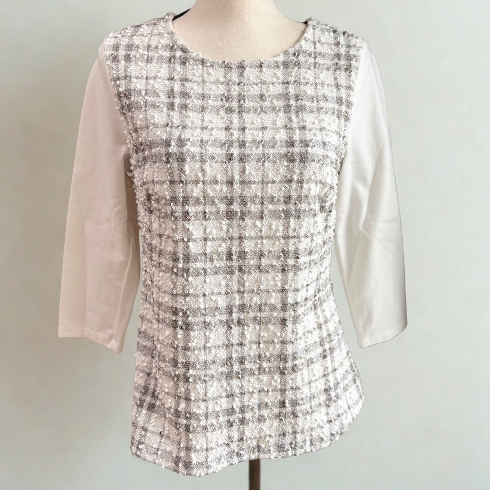 The Limited Black and White Plaid Blouse